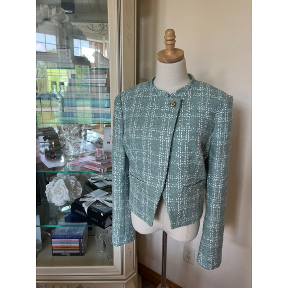 10 Crosby Derek Lam Jackets & Blazers - NWT Derek Lam 10 Crosby Jacket Size 8 Turquoise Sequin